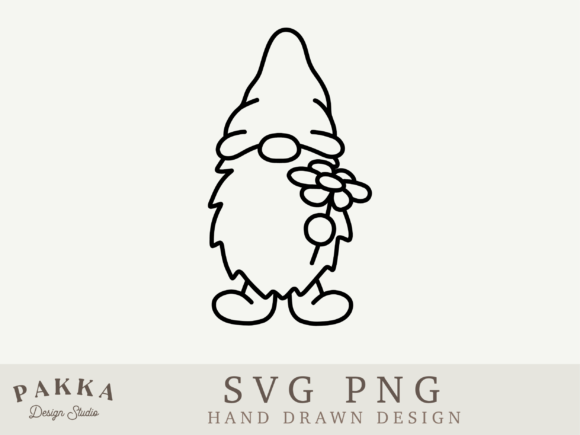 Gnome Outline Svg for Embroidery Projects