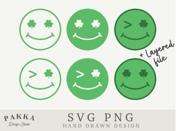 Smiley with Shamrock Eyes Bundle SVG Review